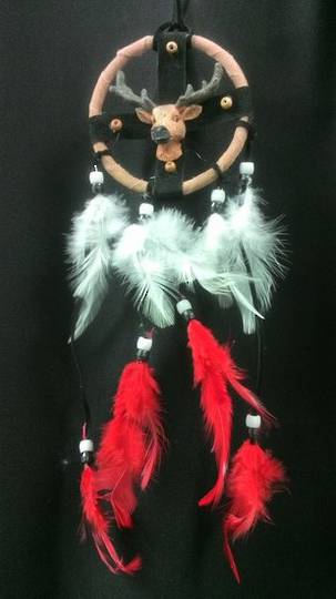 Deerhead Dreamcatcher with Red Feathers was $7 now $3